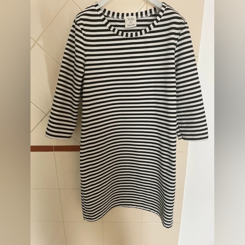 Black and White Striped Dress